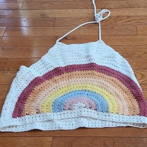 Rainbow crochet crop top